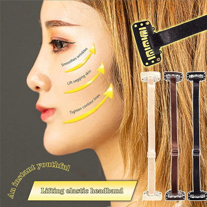 Tiokkss Face Lift Tapes and Bands, Facelift Bands with Clips, Face Lift Tapes and Bands with Clip(Double Belt, Brown)