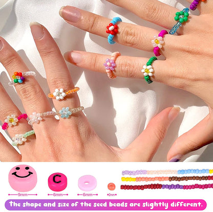 Tiokkss 25000 Pcs Glass Beads Clay Beads for Jewelry Making Kit, Bracelet Making Kit with Smiley Face Bead Letter Beads Charms Pendants, Bead Supplies Art Craft Set for Girl Kids DIY Handmade Gift
