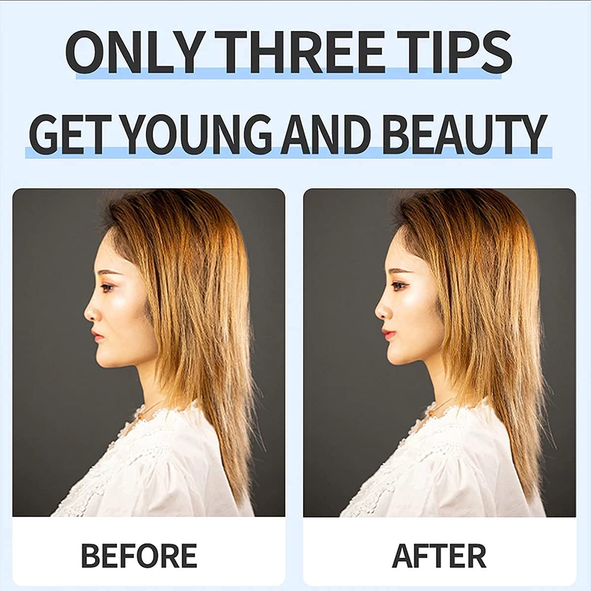 Tiokkss Face Lift Tapes and Bands, Facelift Bands with Clips, Face Lift Tapes and Bands with Clip(Double Belt, Brown)